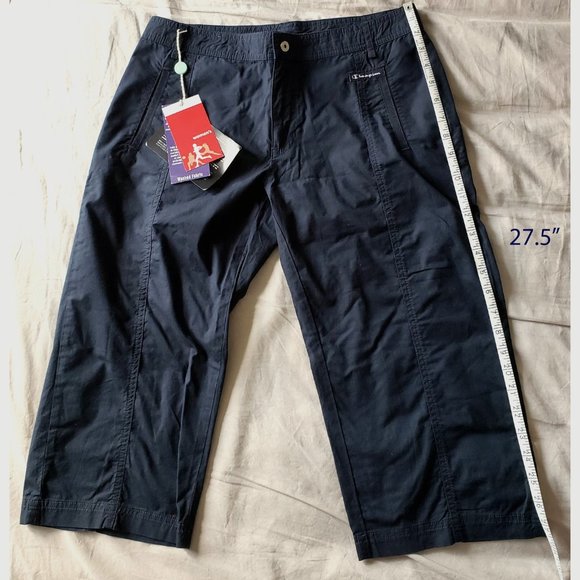 NWT Champion Wide Cropped Pants (Size S, Navy) - Picture 2 of 6